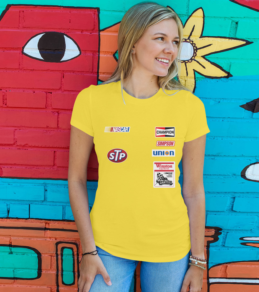 NASCAR STP Champion Simpson Union 76 Winston Cup Series Yellow Suit T-Shirt