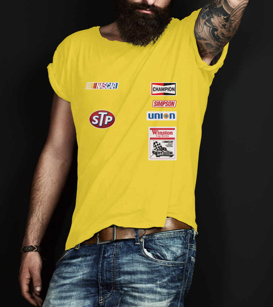 NASCAR STP Champion Simpson Union 76 Winston Cup Series Yellow Suit T-Shirt