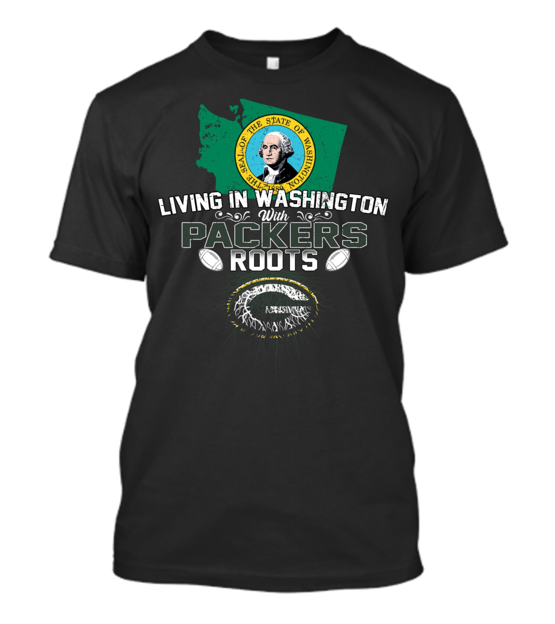 Living In Washington State With Packers Football Heritage T-Shirt