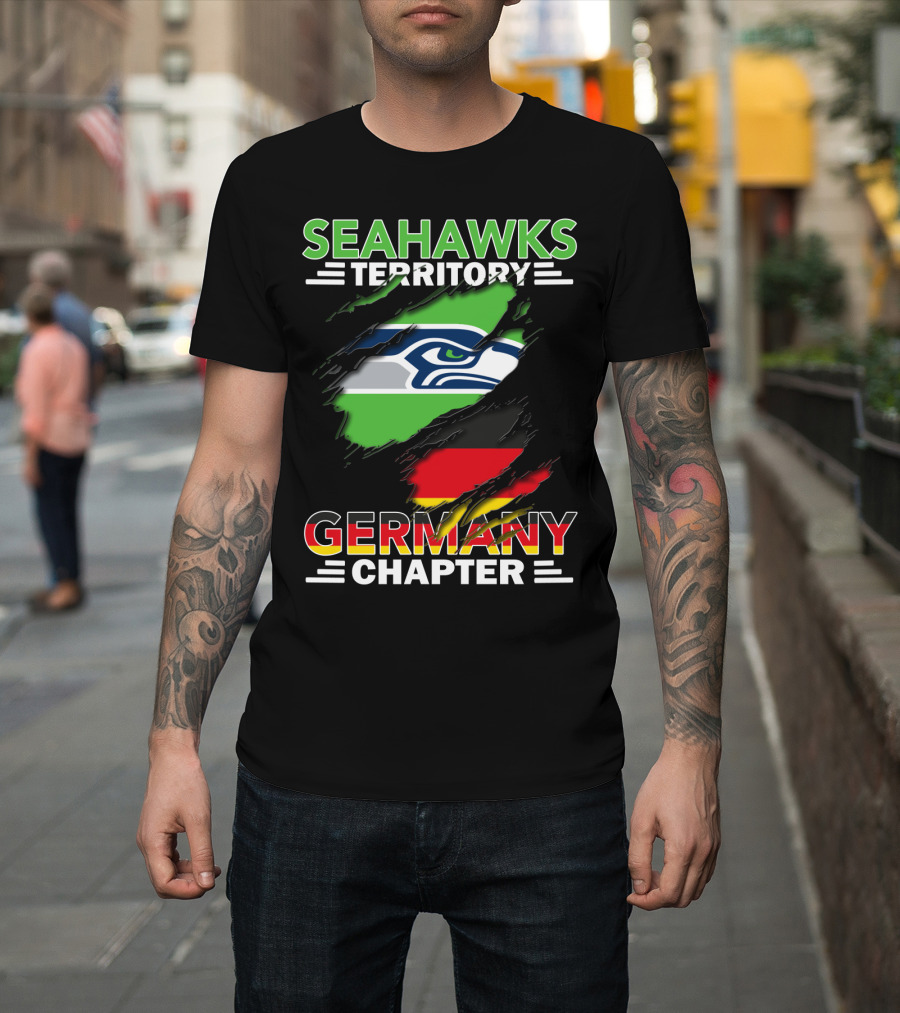 Seahawks Territory Germany Chapter Flag Scratch T-Shirt