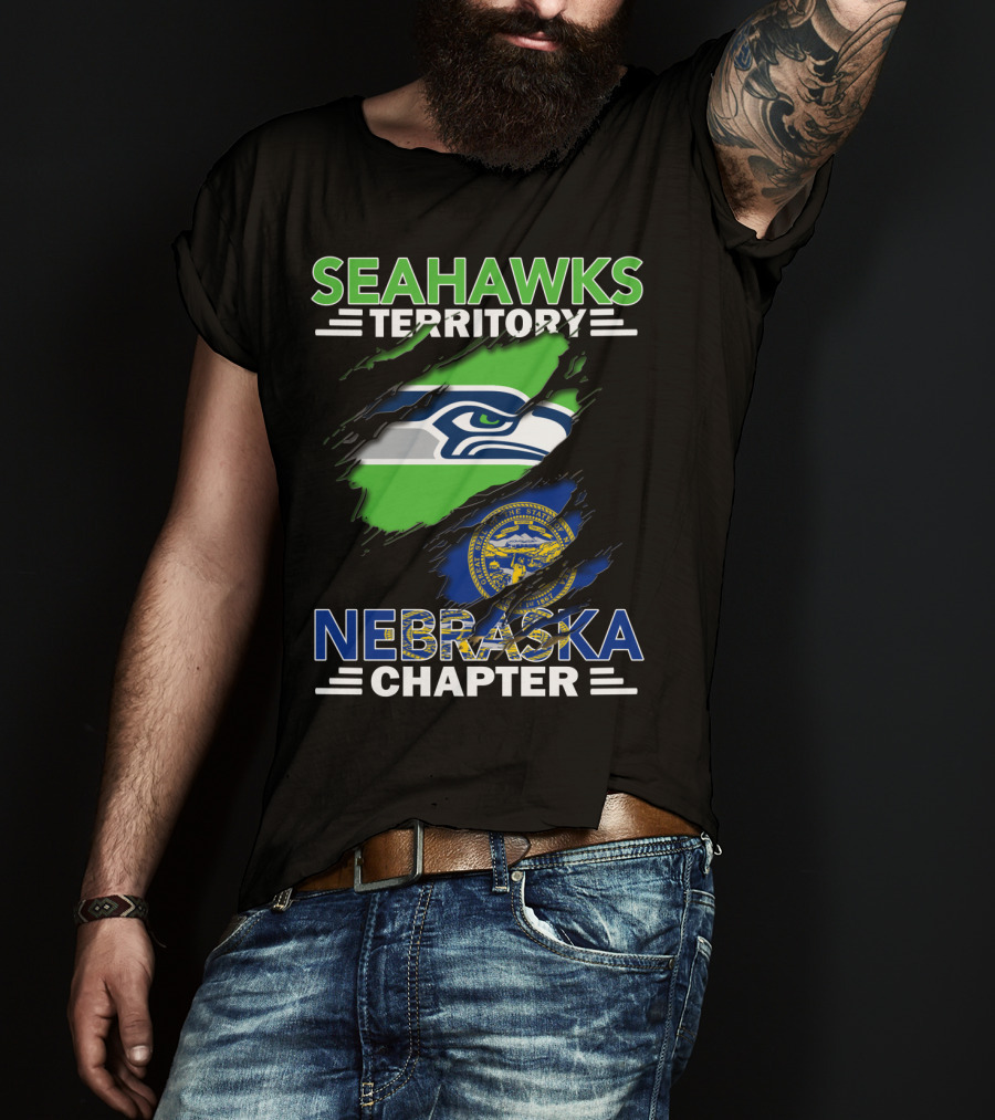 Seahawks Territory Nebraska Chapter With Flag And Mascot T-Shirt