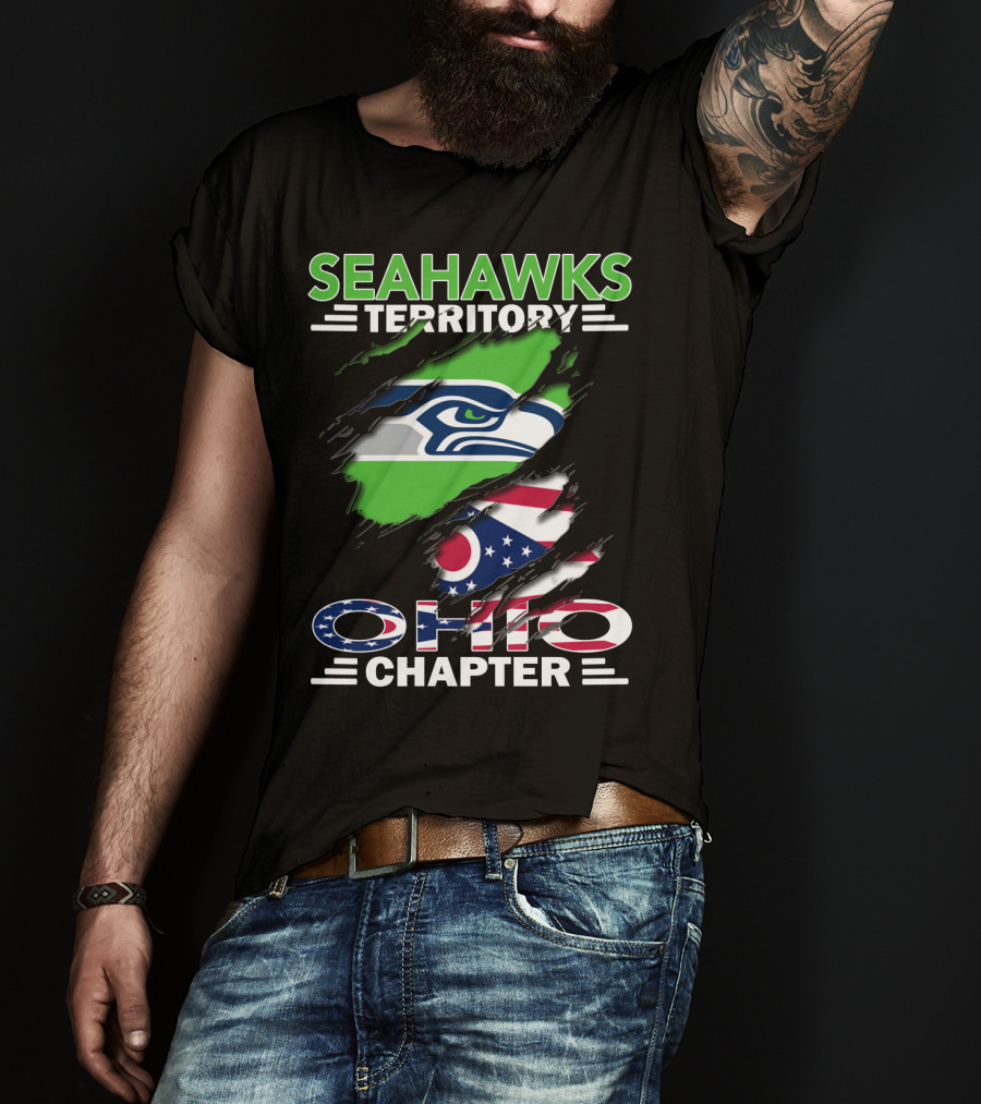 Seahawks Territory Ohio Chapter Flag Scratch T-Shirt