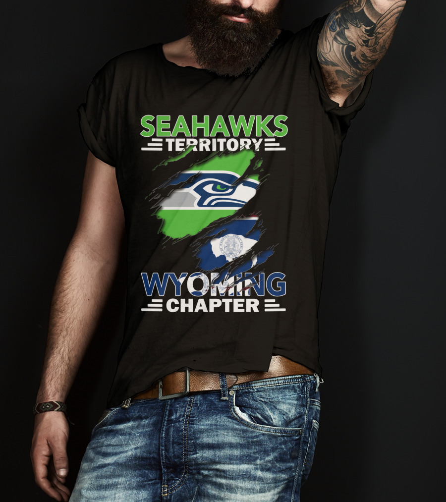 Seahawks Territory Wyoming Chapter Logo Flag T-Shirt