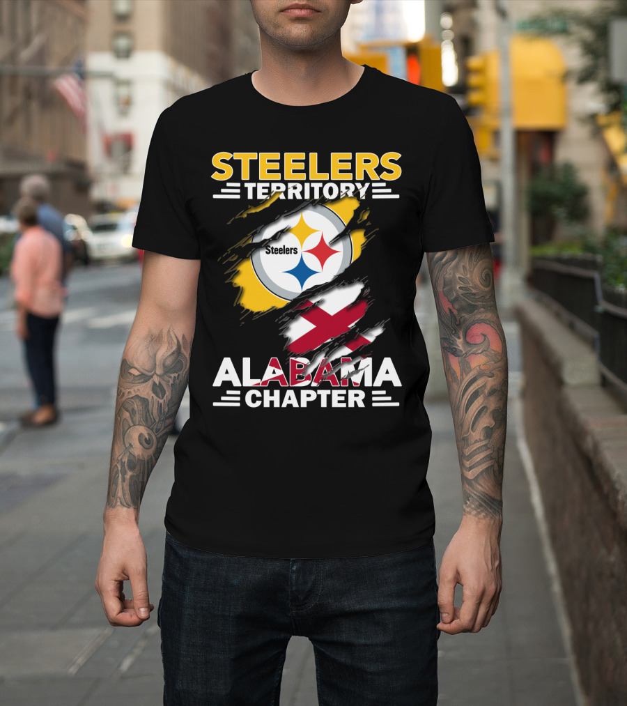 Steelers Territory Alabama Chapter Steelers Logo And Flag T-Shirt