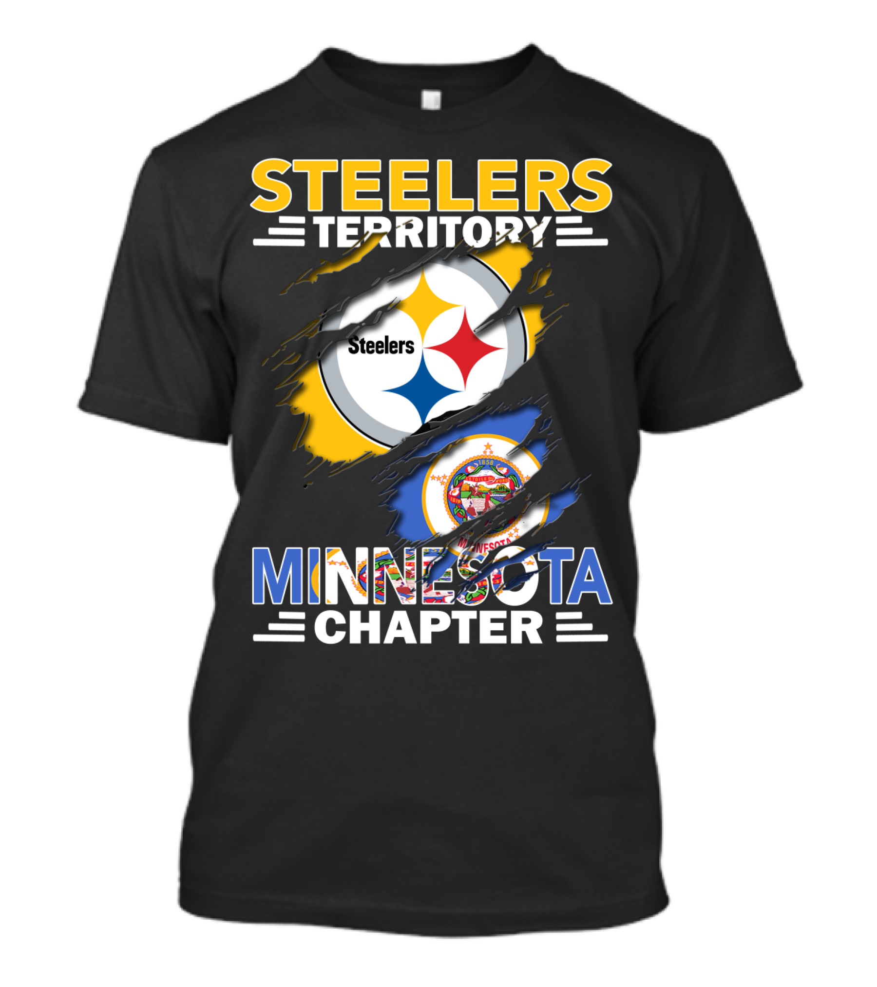 Steelers Territory Minnesota Chapter Steelers Logo Minnesota Flag T-Shirt