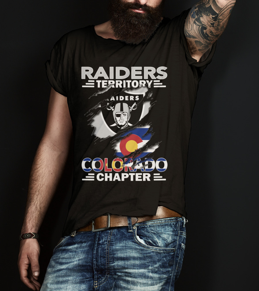 Raiders Territory Colorado Chapter Raiders Logo And Colorado Flag Elements T-Shirt
