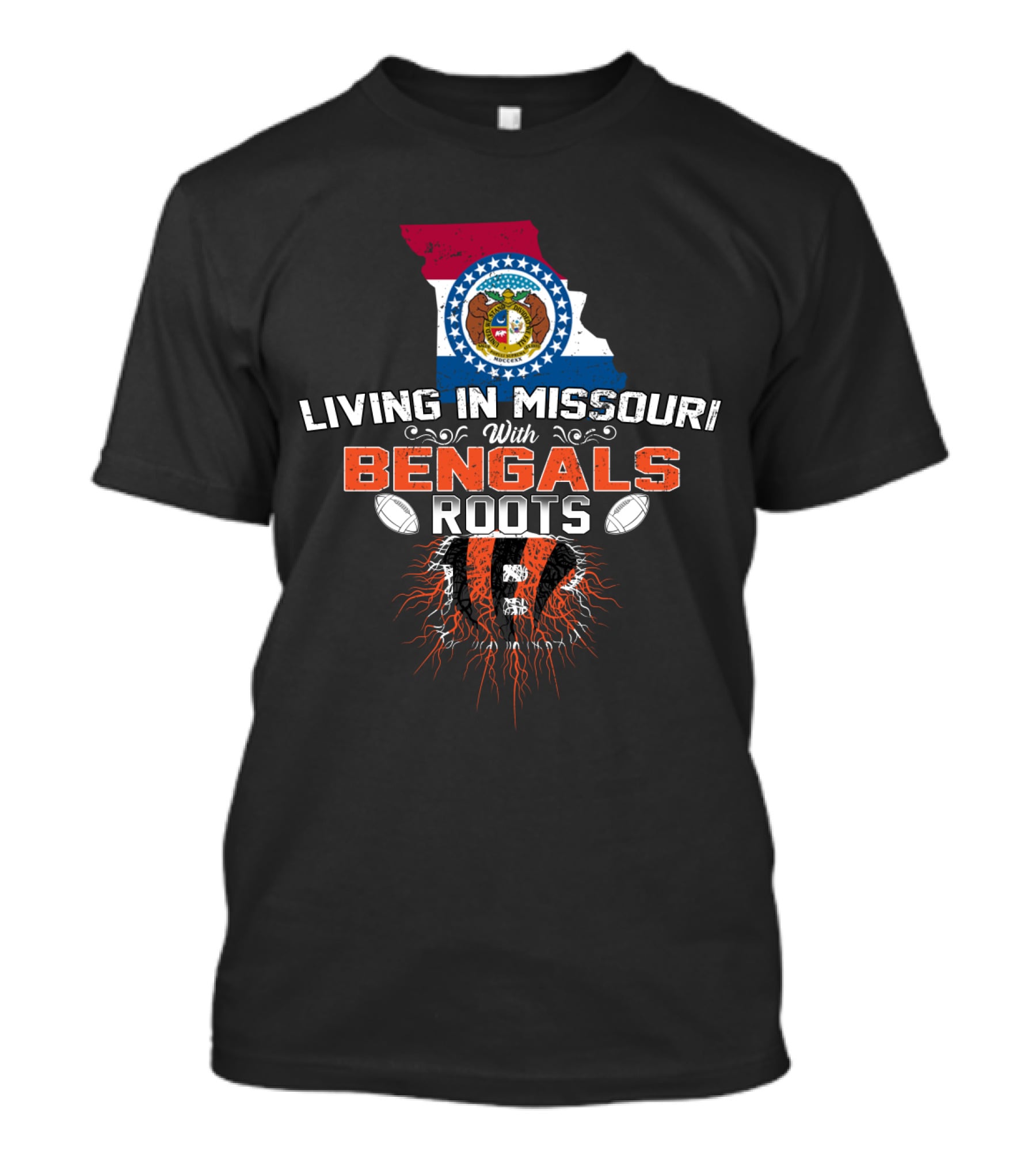 Living In Missouri With Bengals Roots Football Fans Embrace Heritage T-Shirt