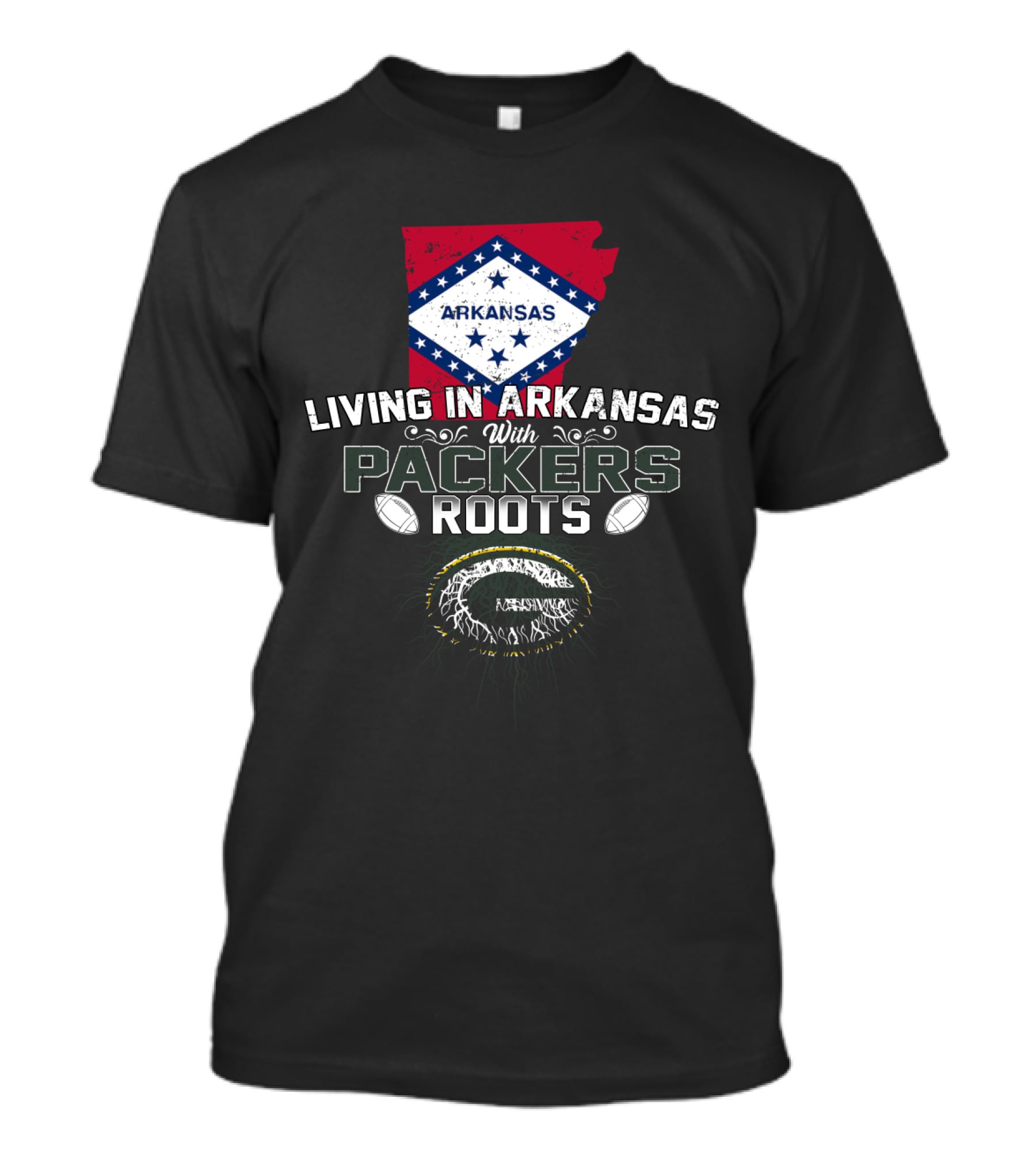 Living In Arkansas Embracing Packers Roots T-Shirt