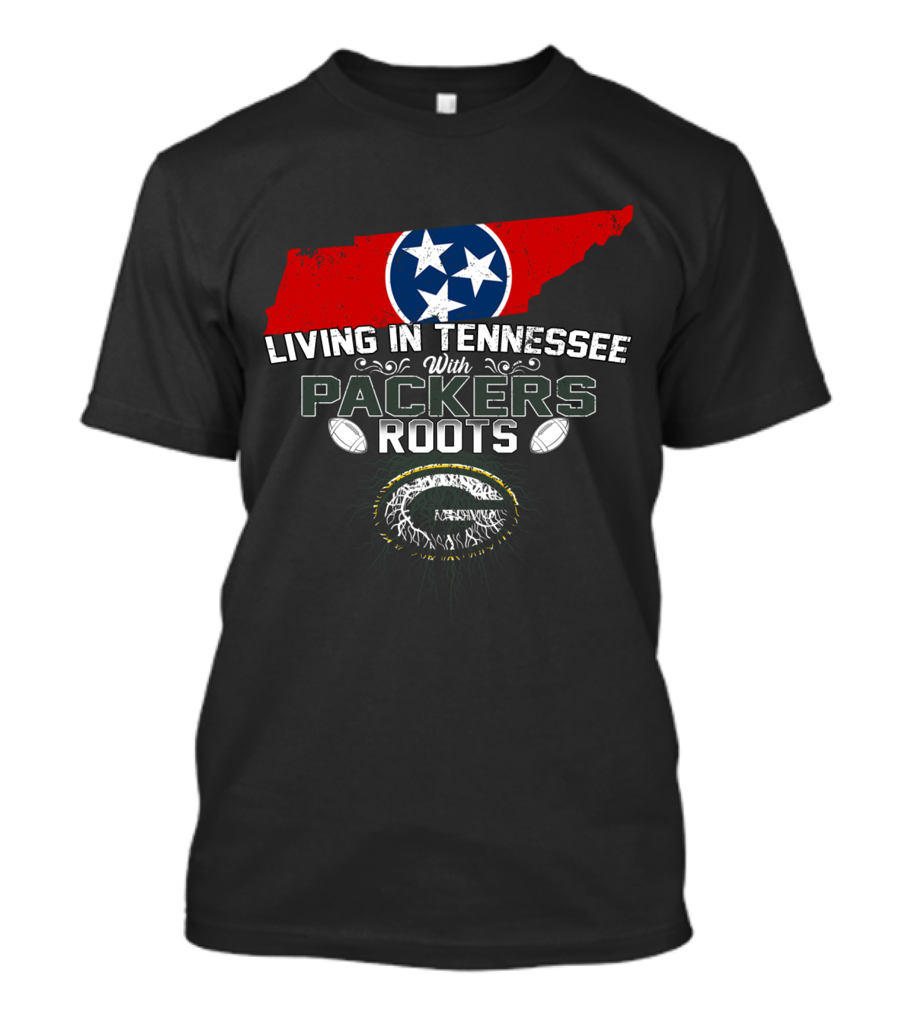 Living In Tennessee With Packers Football Heritage T-Shirt