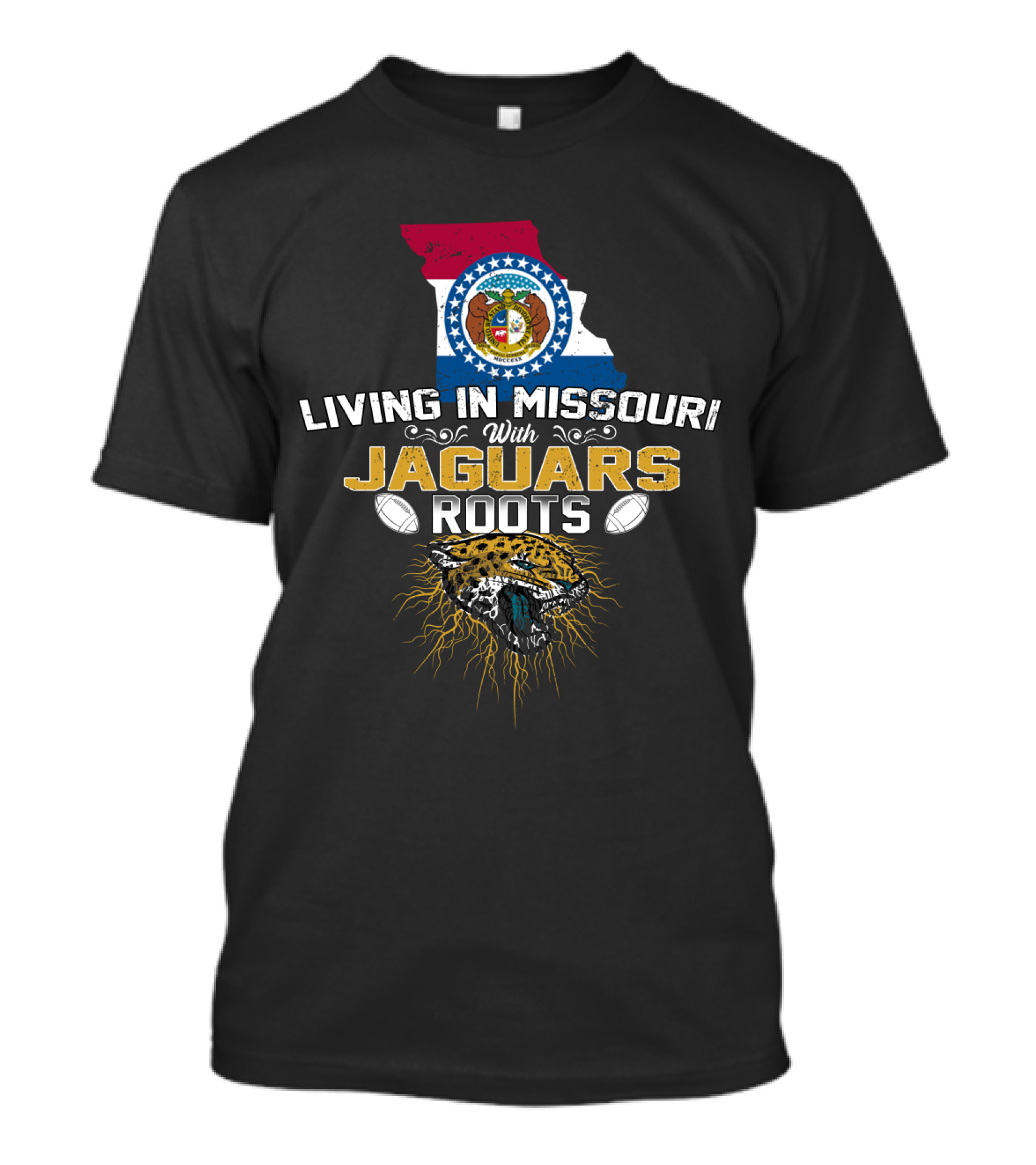 Living In Missouri With Jaguars Roots Football T-Shirt