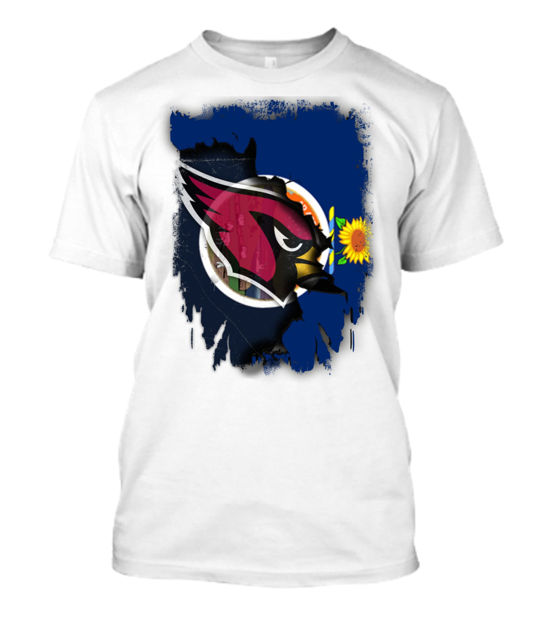 Kansas Flag With Cardinals Logo Integration T-Shirt