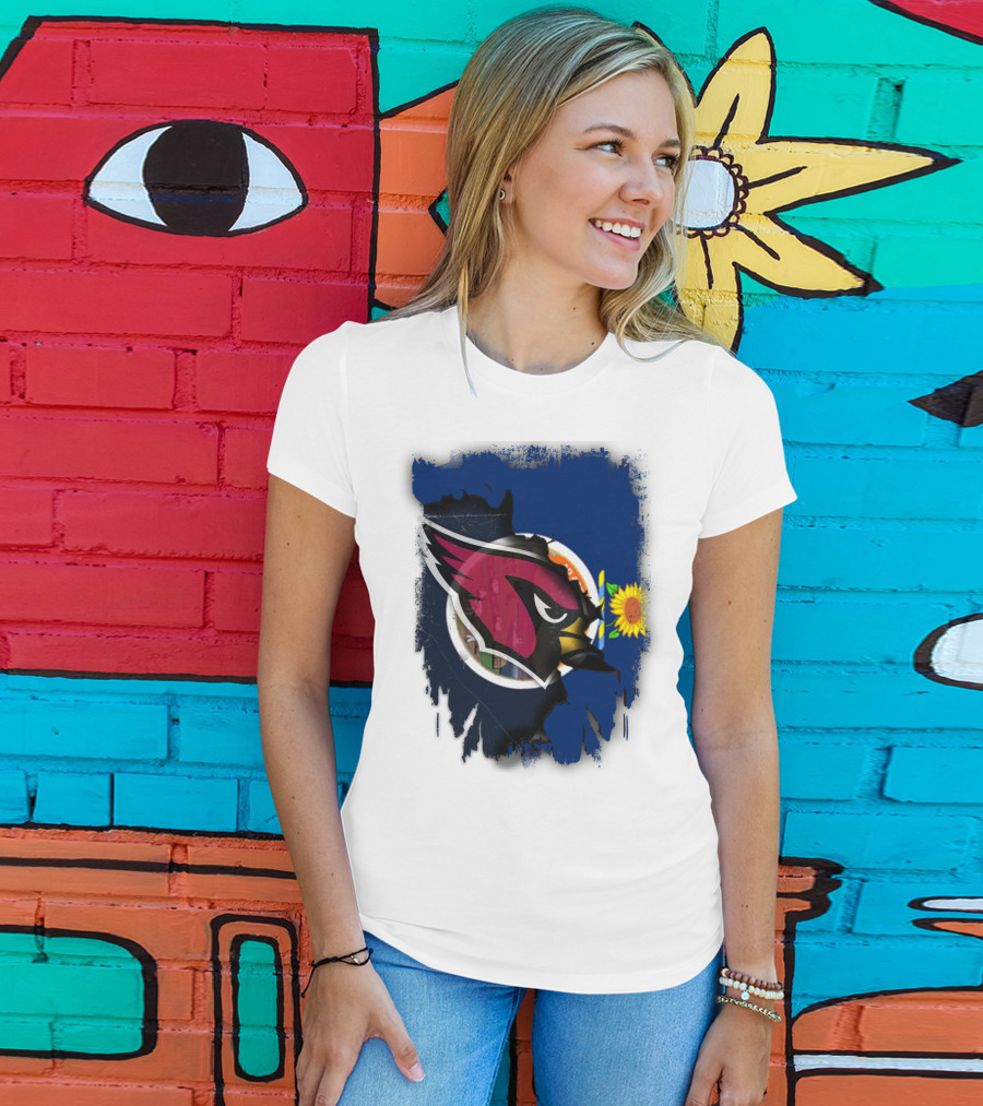 Kansas Flag With Cardinals Logo Integration T-Shirt