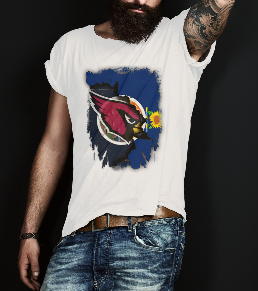 Kansas Flag With Cardinals Logo Integration T-Shirt