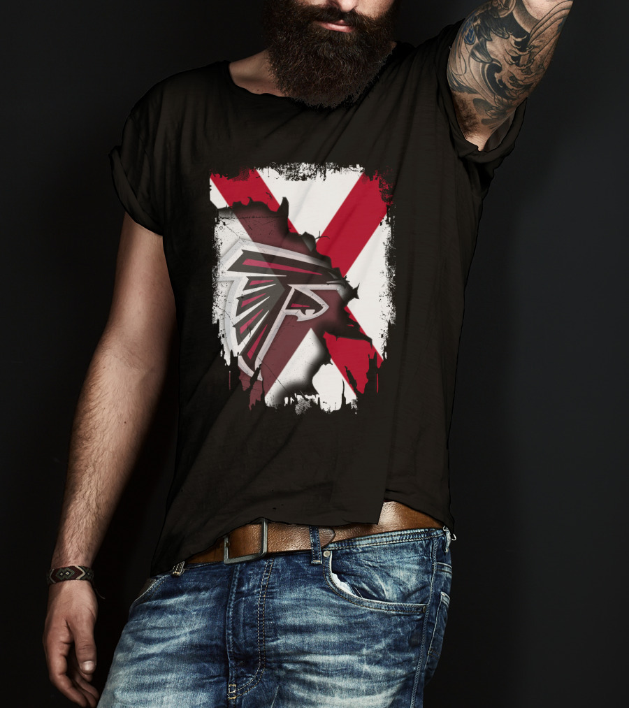 Alabama State Flag With Atlanta Falcons Logo Integration T-Shirt