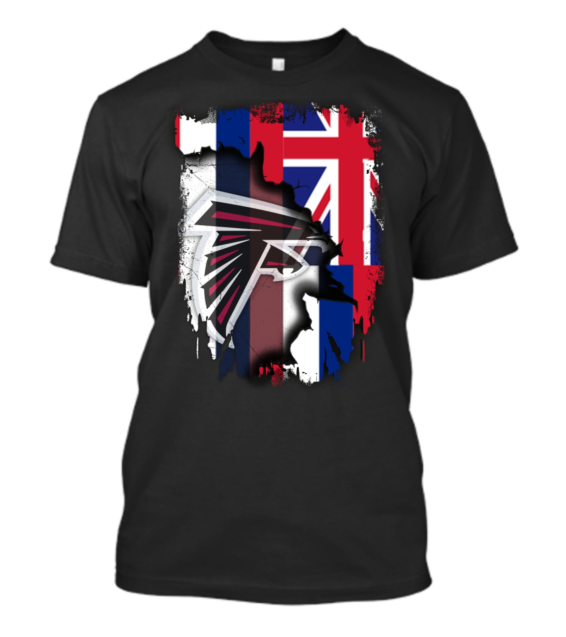 Hawaii Flag Blended With Atlanta Falcons Logo Together T-Shirt
