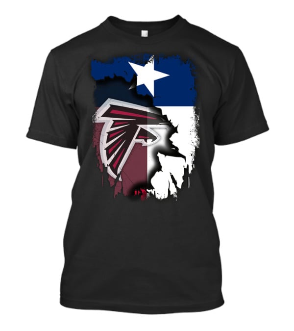 Texas State Flag Combined With Atlanta Falcons T-Shirt