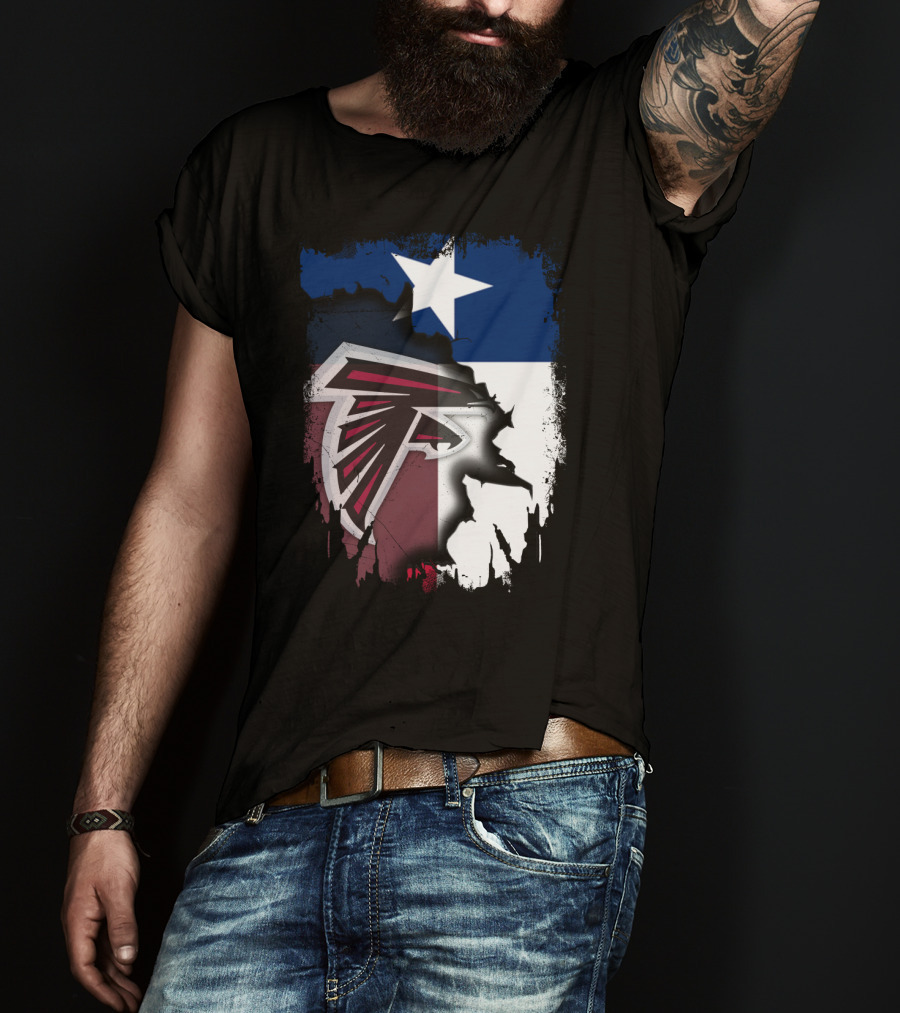 Texas State Flag Combined With Atlanta Falcons T-Shirt
