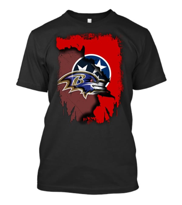 Tennessee Ravens United With Tri-Star Flag Emblem T-Shirt