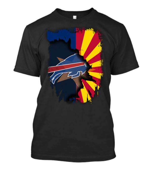 Arizona Flag And Buffalo Bills Logo United In Torn T-Shirt