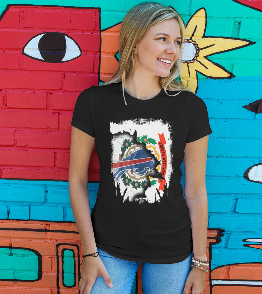 State Of West Virginia Buffalo Symbol With Bills Collaboration T-Shirt