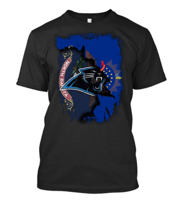 North Dakota Panthers Emblem With State Flag Elements T-Shirt