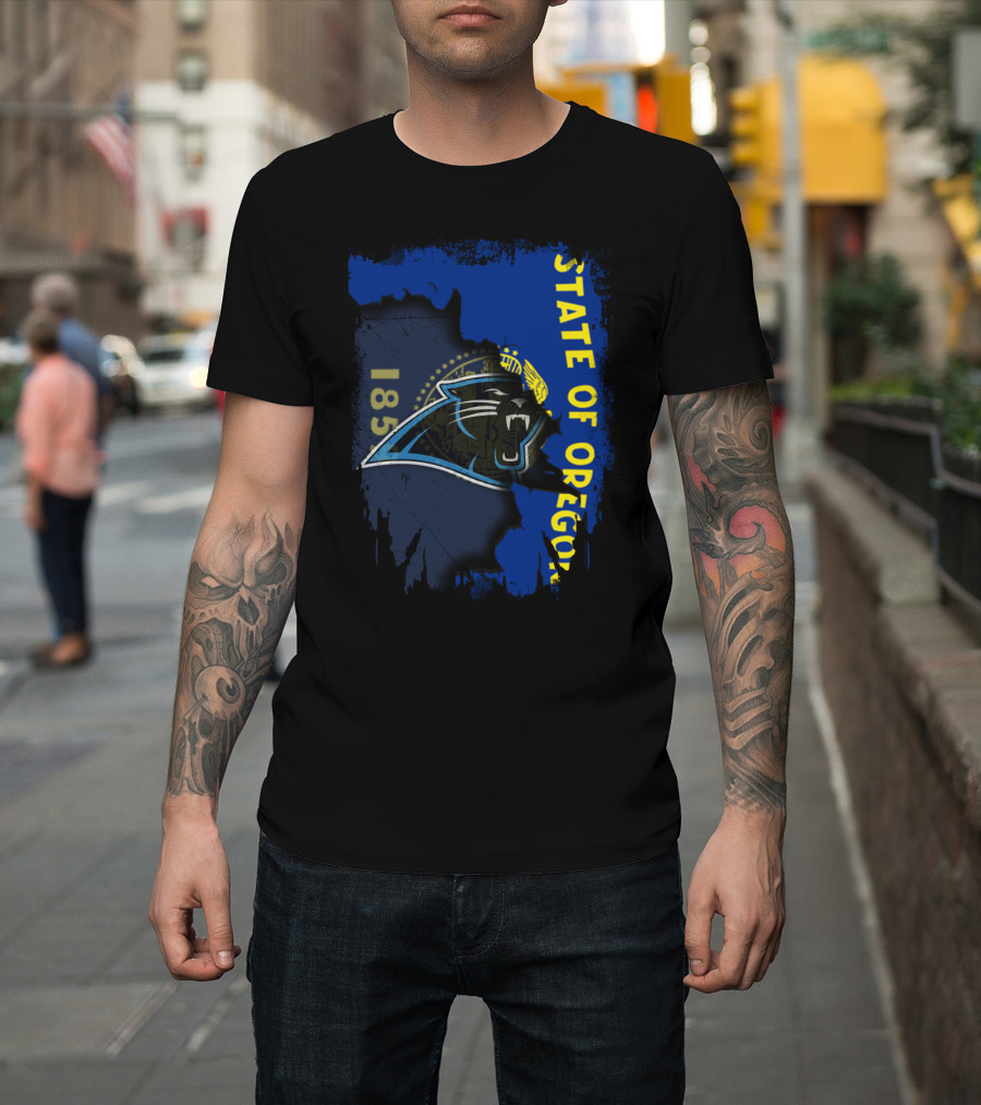State Of Oregon Panthers Logo 1859 Flag T-Shirt