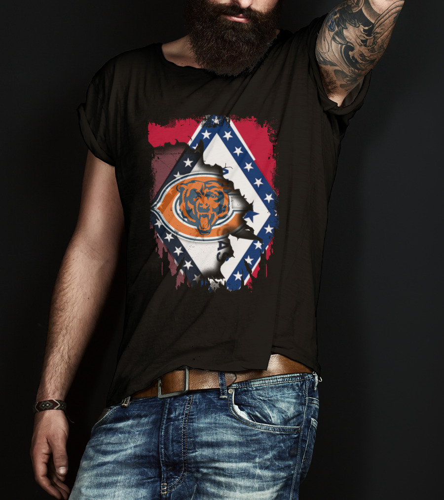 Arkansas State Pride With Chicago Bears Logo Integration T-Shirt