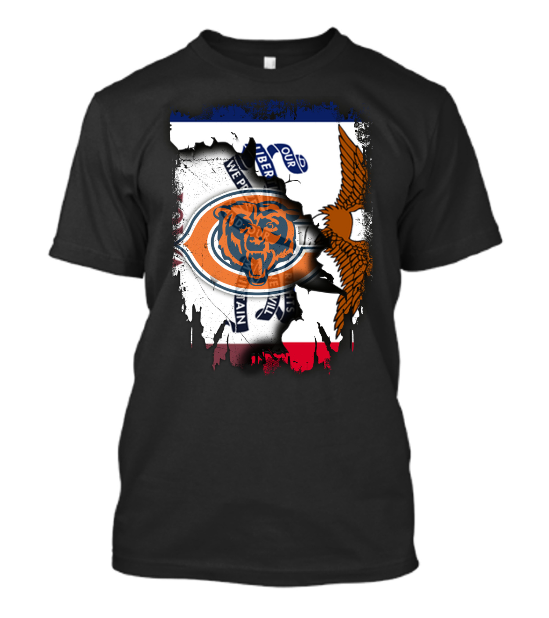 Chicago Bears Iowa Pride USA Flag Eagle Patriot T-Shirt