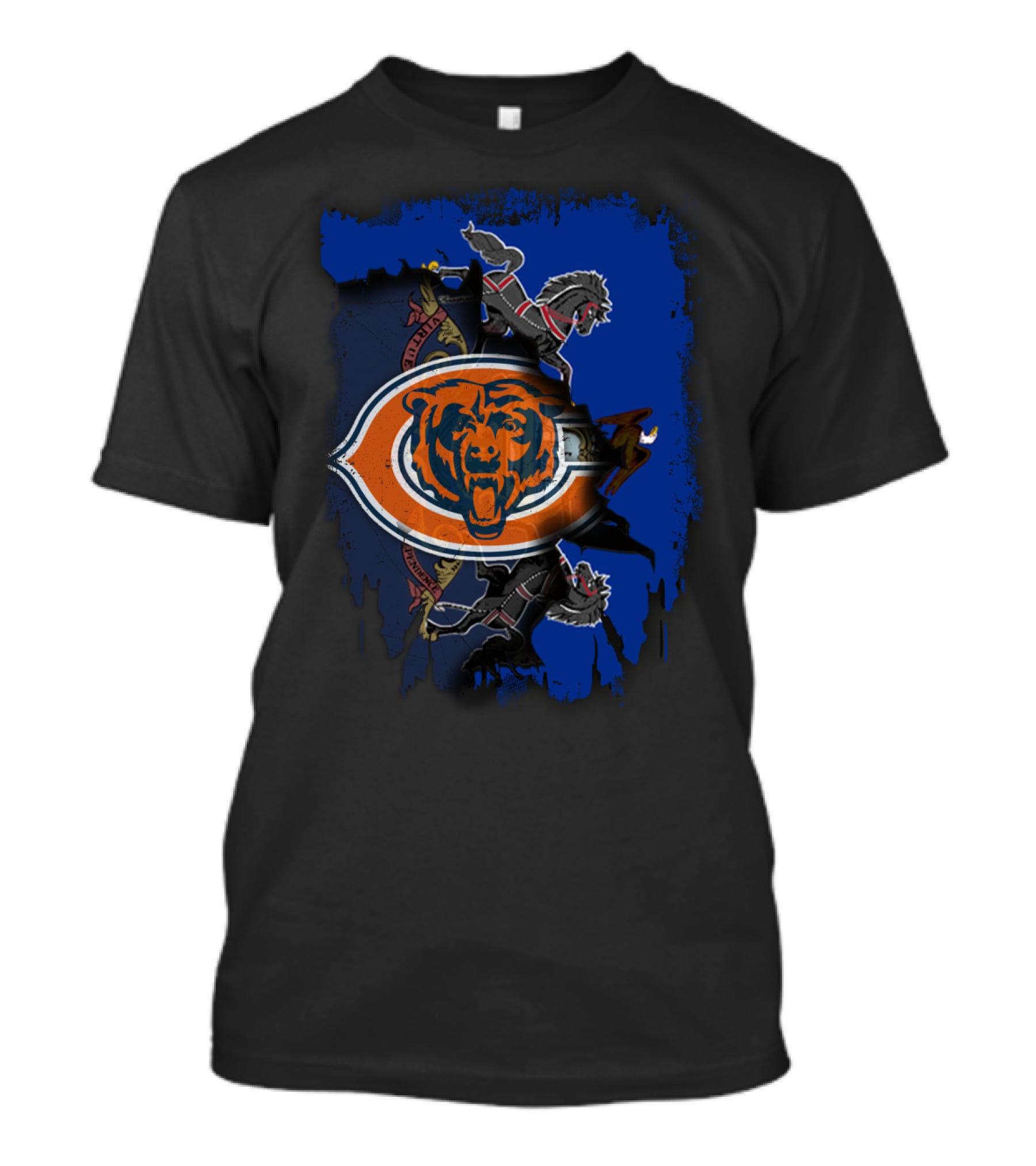 Together Pennsylvania Chicago Bears State Flag And Seal Fusion T-Shirt