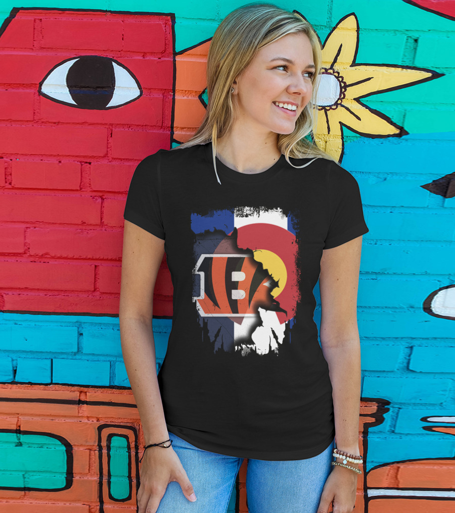 Colorado Bengals Logo With State Flag Elements T-Shirt