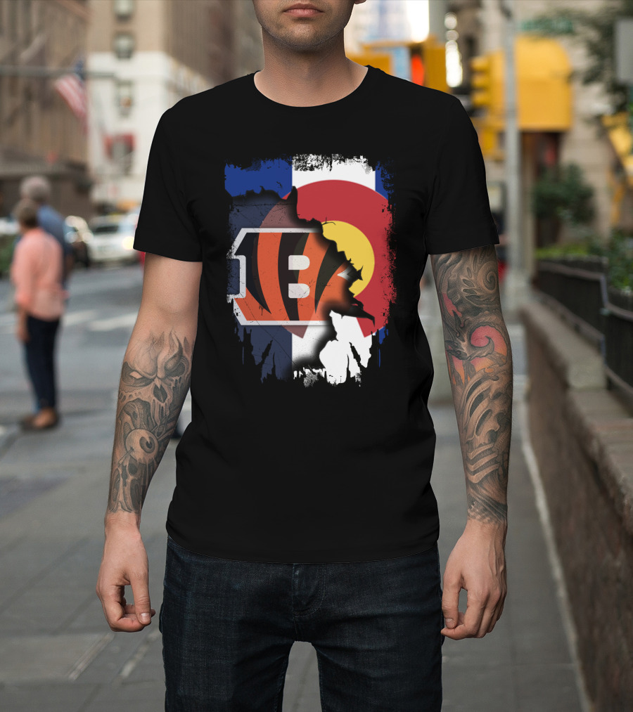 Colorado Bengals Logo with State Flag Elements T-Shirt