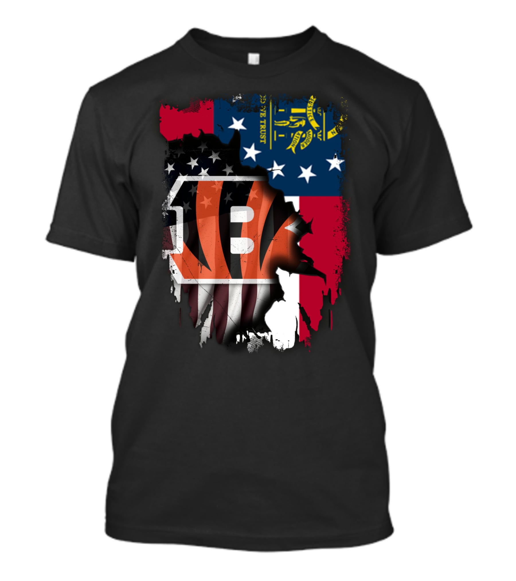 Georgia Flag And Bengals Logo Together T-Shirt