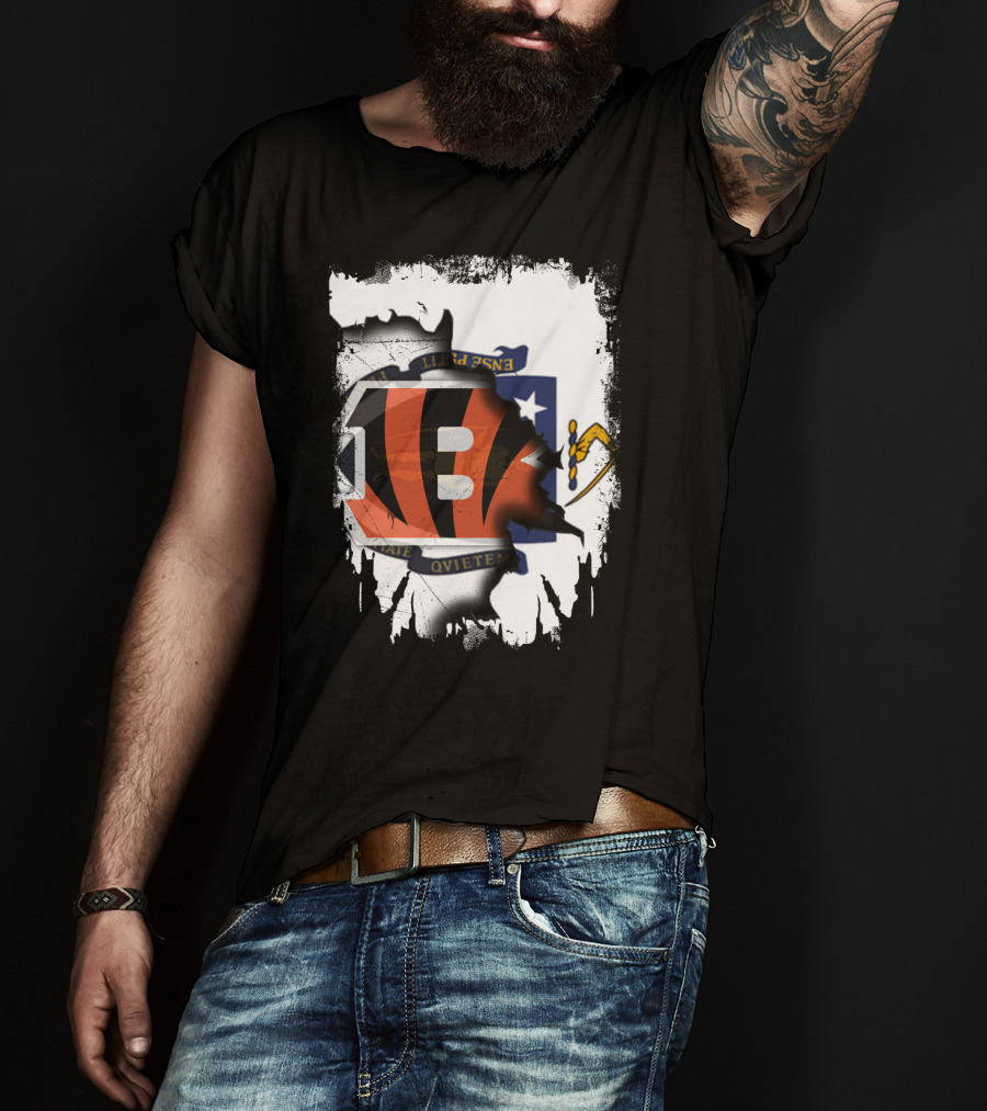 Massachusetts Together With Bengals Iconic Fusion T-Shirt