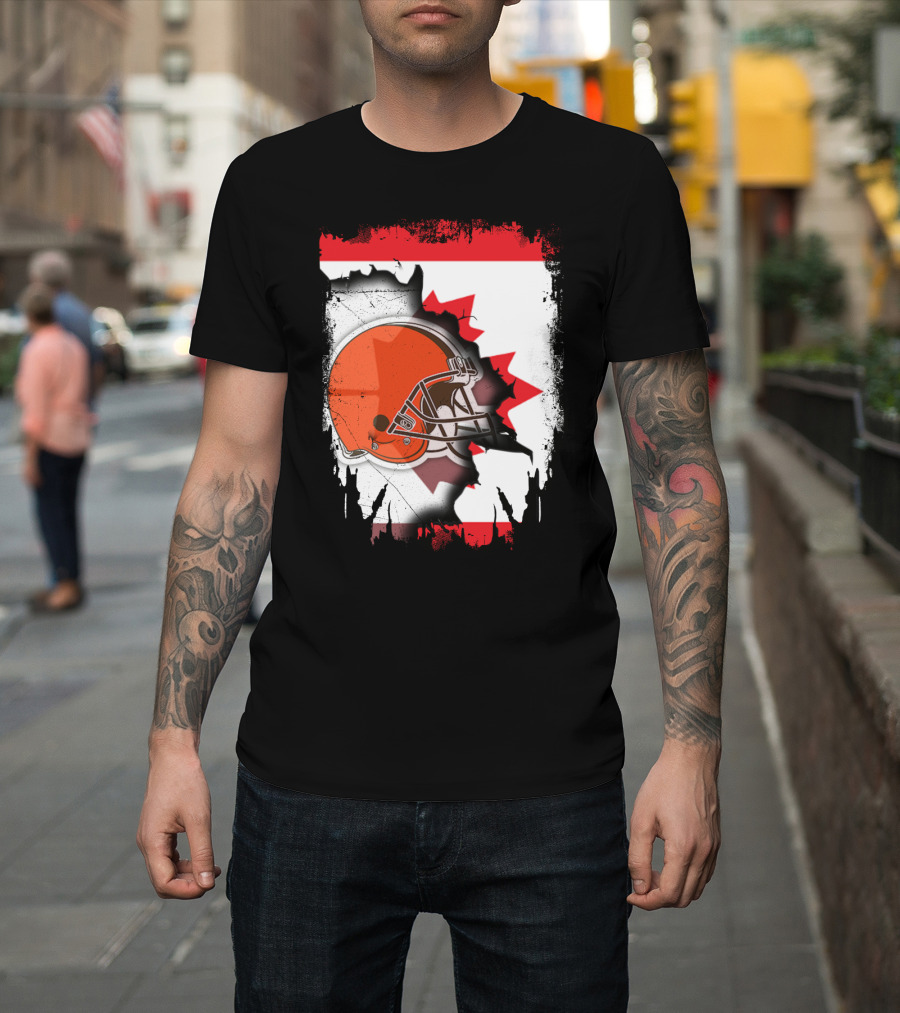 Canada And Browns Helmet T-Shirt