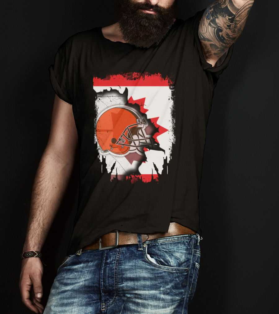 Canada And Browns Helmet T-Shirt