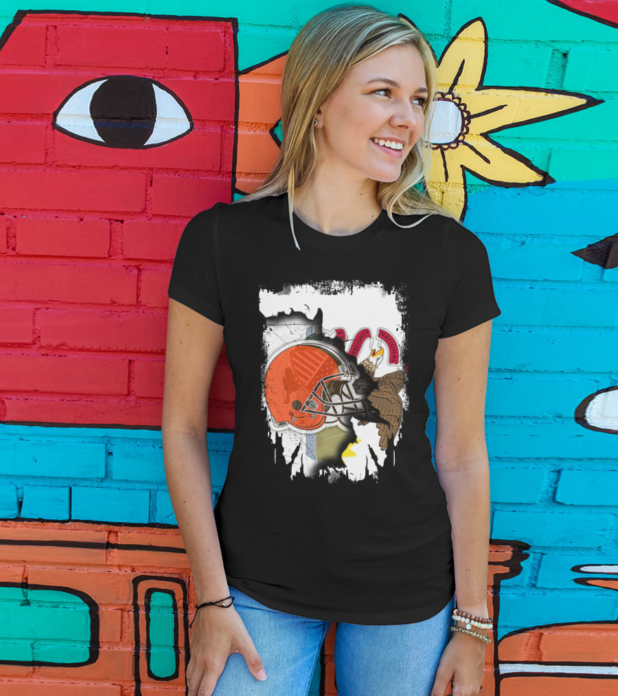 Together Illinois Integrity With Browns Helmet Eagle T-Shirt