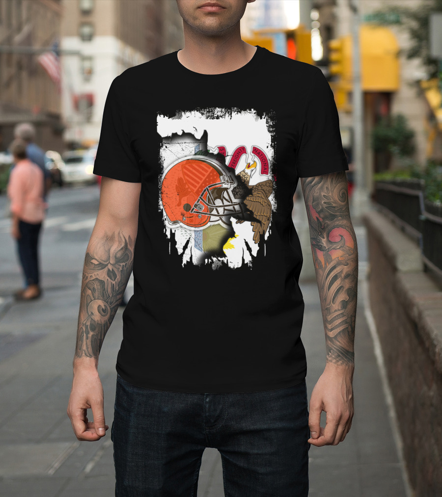 Together Illinois Integrity With Browns Helmet Eagle T-Shirt