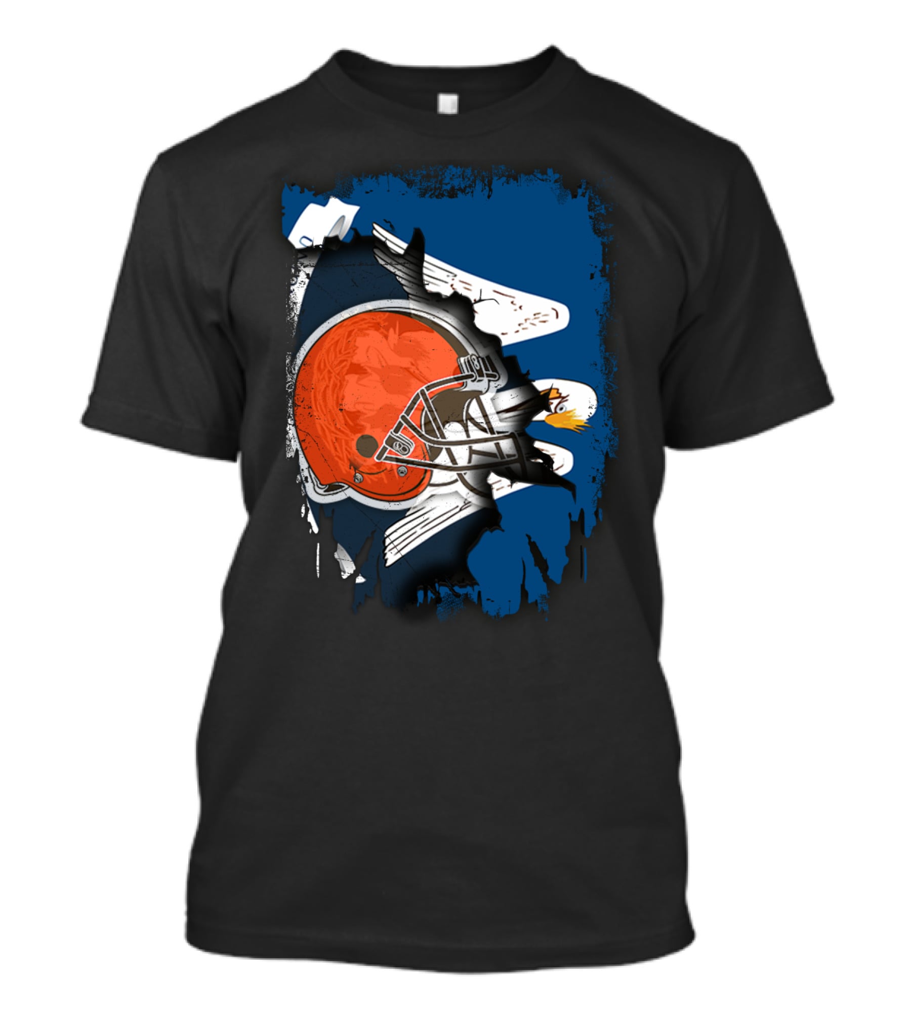 Cleveland Browns Helmet With Louisiana Eagle Motif T-Shirt