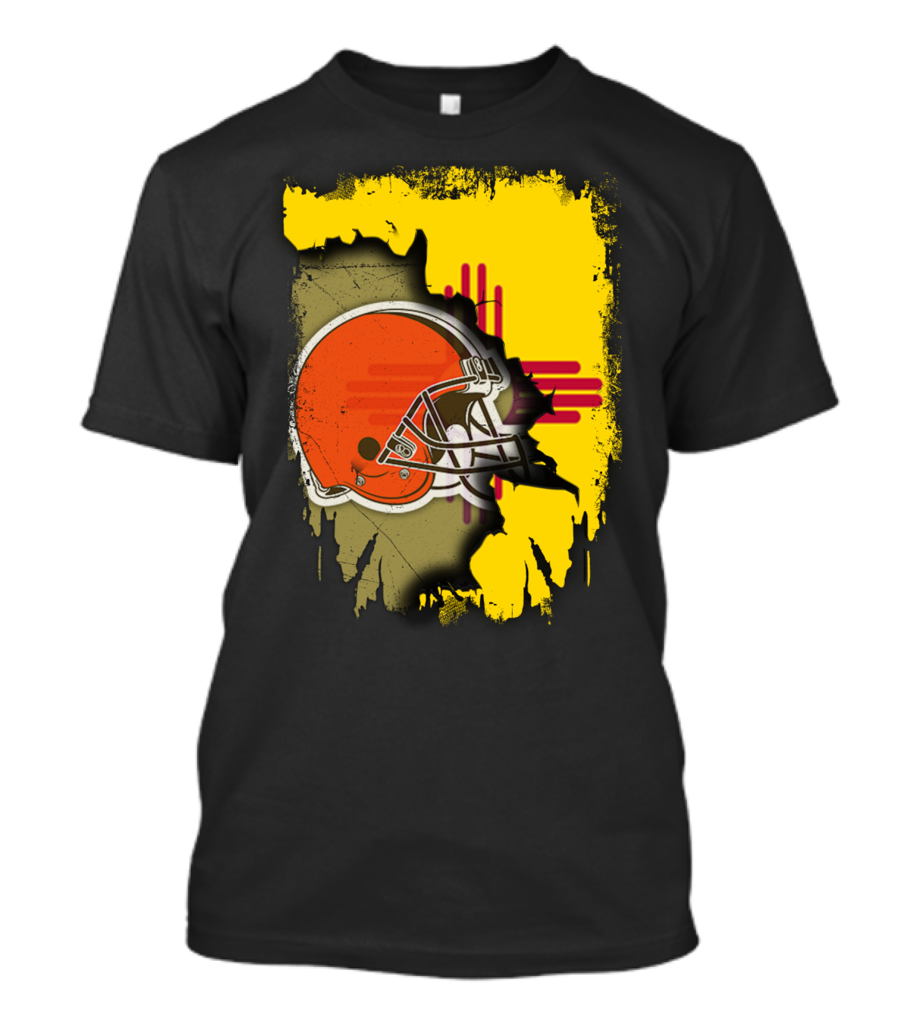 New Mexico Cleveland Browns Zia Helmet Connection T-Shirt