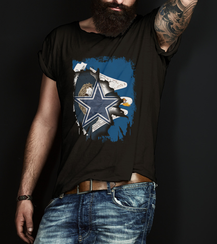 Dallas Cowboys Star With Eagle And Louisiana Connection T-Shirt