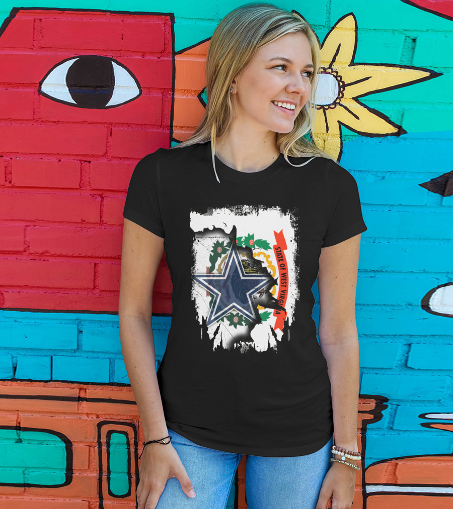 State Of West Virginia And Dallas Cowboys Star Fusion T-Shirt