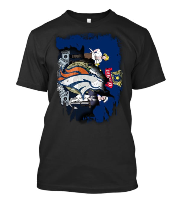 Dirigo Maine State Flag With Broncos NFL T-Shirt