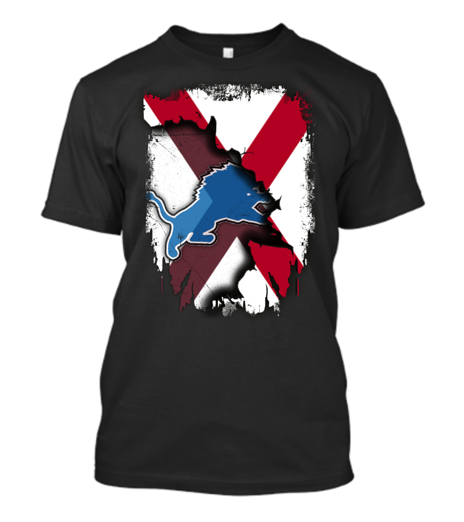 Together Alabama With Lions Detroit Football Fusion T-Shirt