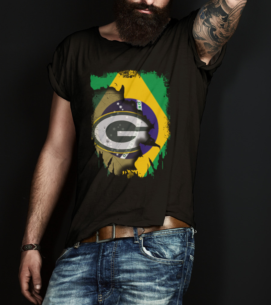 Brazilian Pride Meets Packers Loyalty Fusion T-Shirt