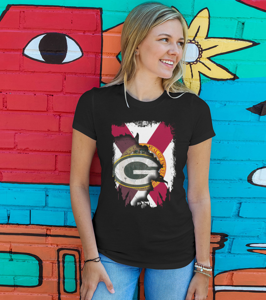Florida State Outline With Green Bay Packers G T-Shirt