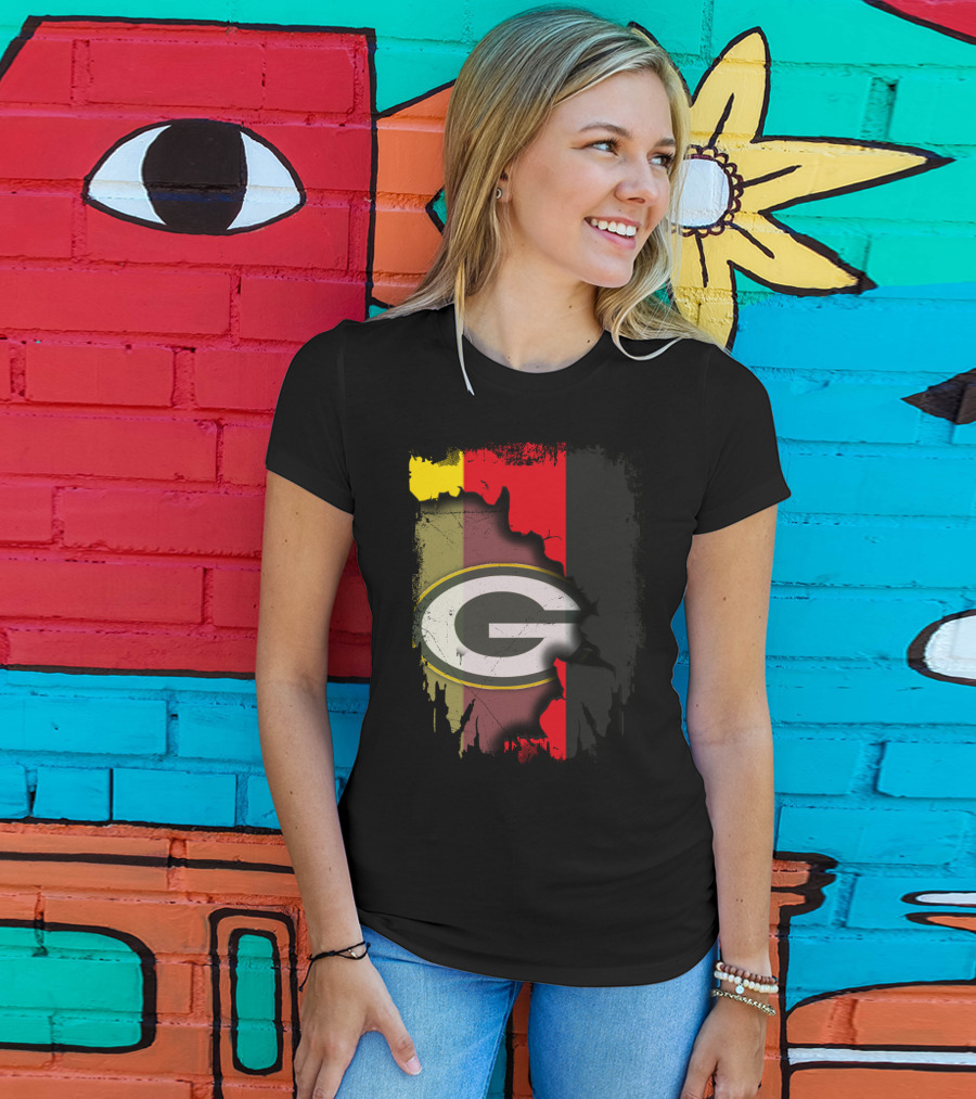 Germany And Packers United Flag Fusion T-Shirt