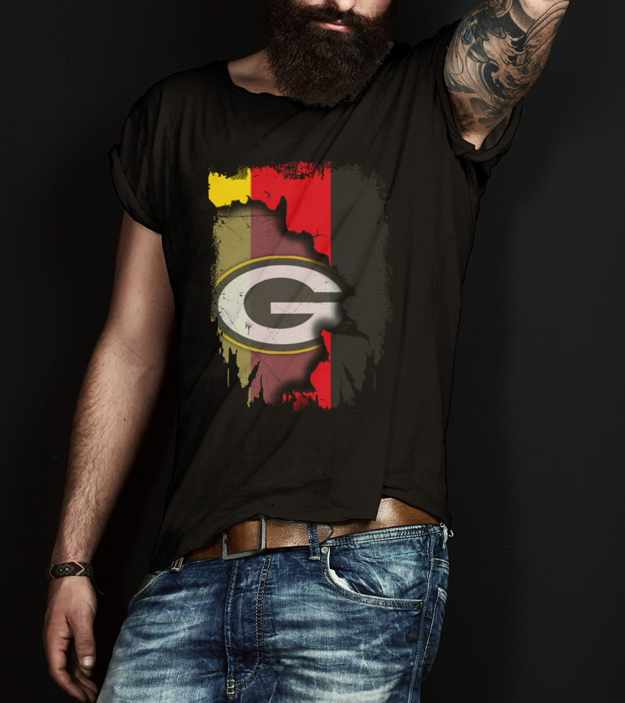 Germany And Packers United Flag Fusion T-Shirt