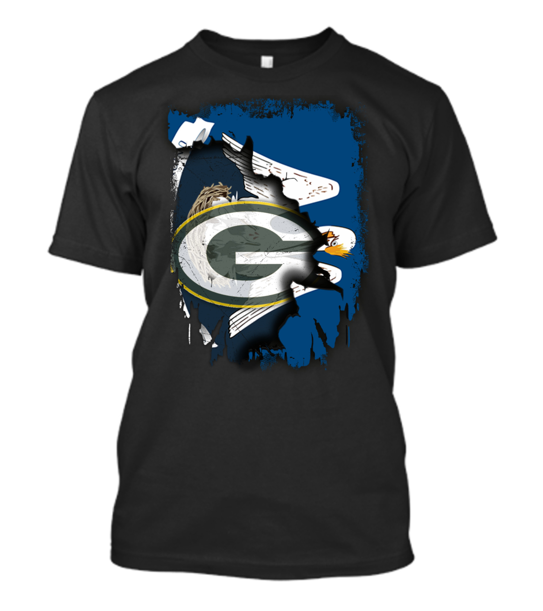 Together Louisiana With Packers And Eagle Football Fusion T-Shirt