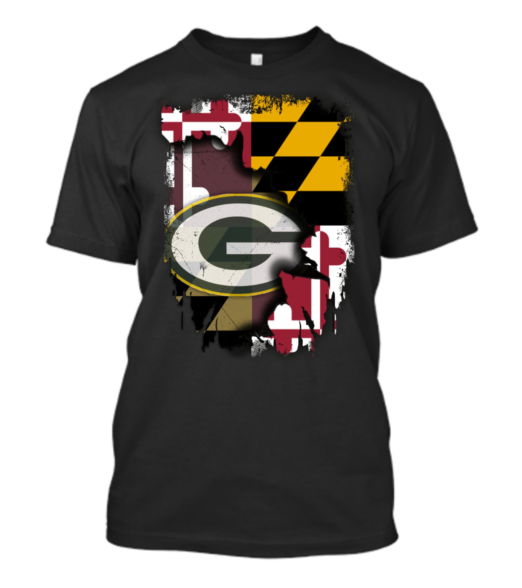 Together Maryland Flag With Green Bay Packers T-Shirt