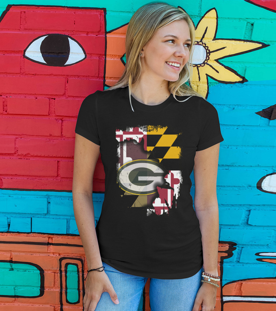 Together Maryland Flag With Green Bay Packers T-Shirt